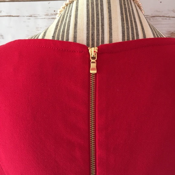 πHPπTahari Red Sheath Dress Size 4P - Picture 7 of 10